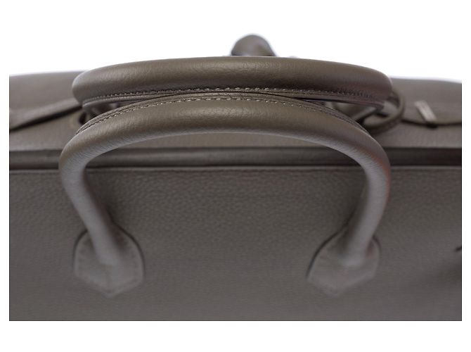 Hermès Borsa HERMES Birkin 35 in Pelle Grigia - 104033 - vista 10