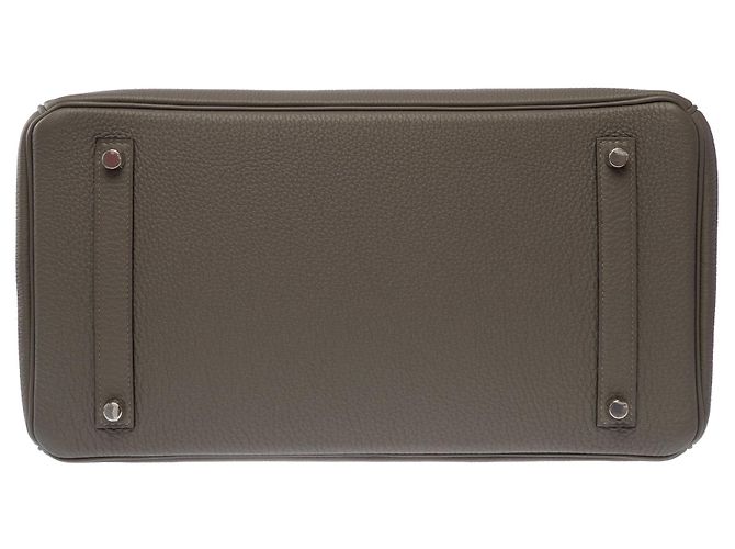 Hermès Borsa HERMES Birkin 35 in Pelle Grigia - 104033 - vista 11