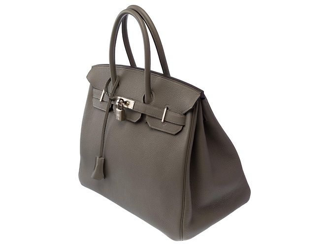 Hermès Borsa HERMES Birkin 35 in Pelle Grigia - 104033 - vista 5
