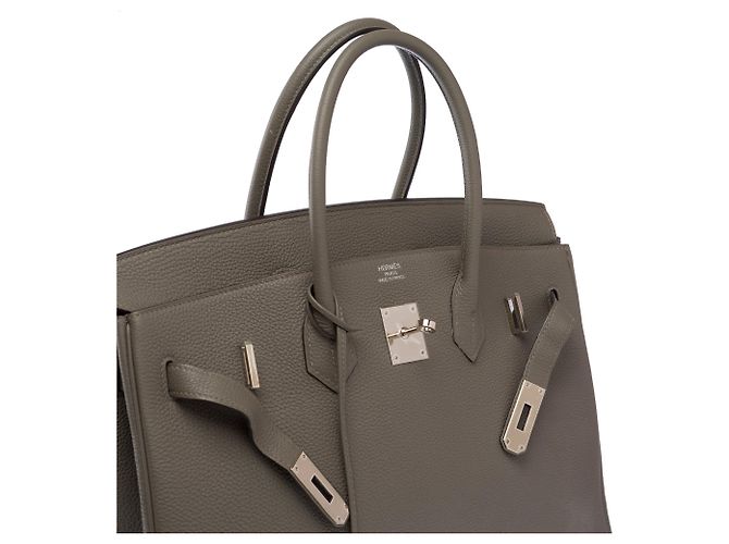 Hermès Borsa HERMES Birkin 35 in Pelle Grigia - 104033 - vista 7