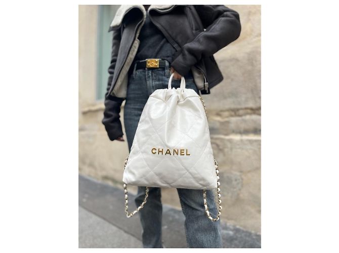 Sac à dos Chanel 22 Blanc - vue 2