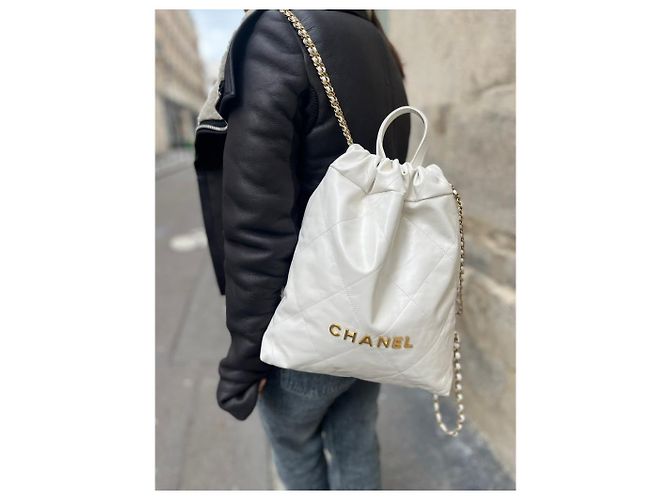 Sac à dos Chanel 22 Blanc - vue 5