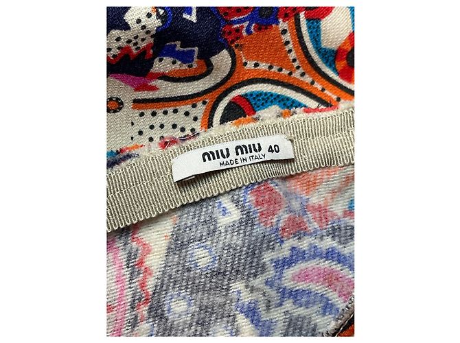 Falda Miu Miu de lana con estampado Patchwork y Paisley - vista 5