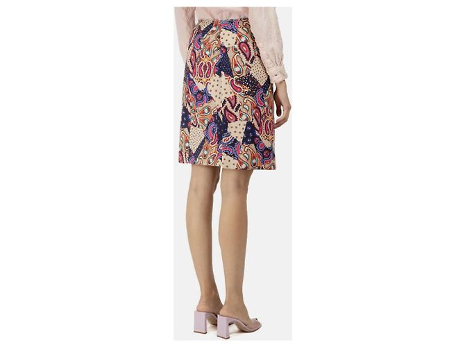 Falda Miu Miu de lana con estampado Patchwork y Paisley - vista 8