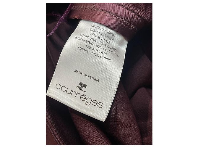 Courreges Pantalones Courrèges bordeaux T.40 - vista 7