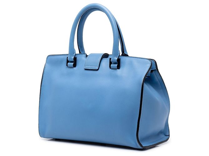 Autre Marque Borsa Cabas Downtown Baby in pelle monogramma blu Saint Laurent - vista 2