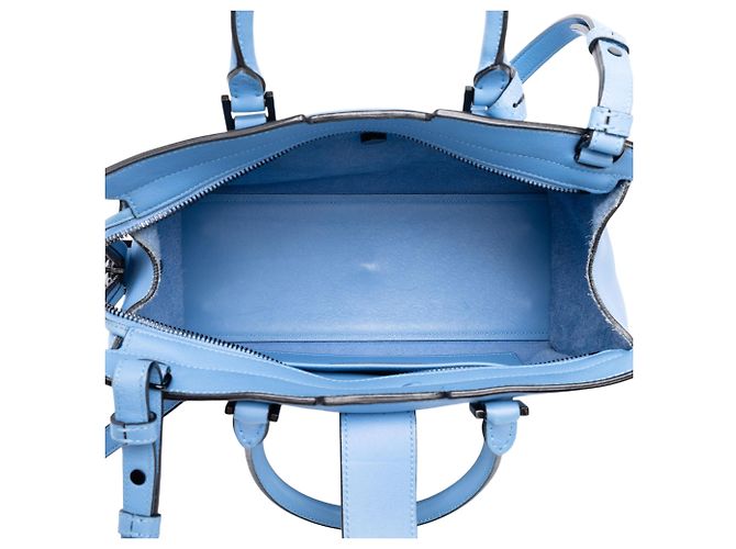 Autre Marque Borsa Cabas Downtown Baby in pelle monogramma blu Saint Laurent - vista 4