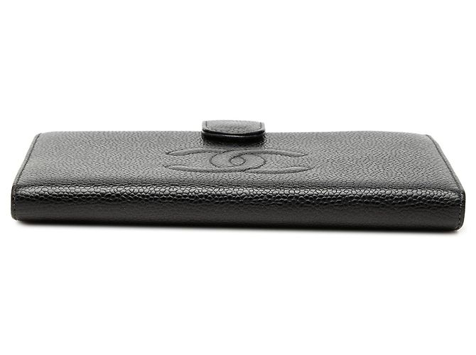 Cartera larga Chanel CC Caviar negra - vista 3