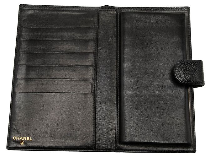 Cartera larga Chanel CC Caviar negra - vista 6