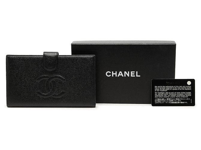 Cartera larga Chanel CC Caviar negra - vista 8
