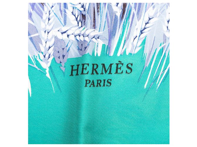 Lenço de seda Hermès Les Bles Azul 90 Scarves - vista 5