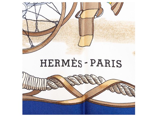 Hermès Musee Seidentuch Blau 90 - Ansicht 5