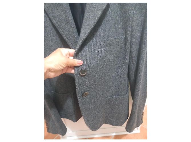 Weekend Max Mara Chaqueta de lana gris con coderas - vista 3