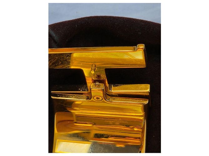 Hermès Bracciale Cuff H Metallo Dorato Smalto Arancione - vista 8