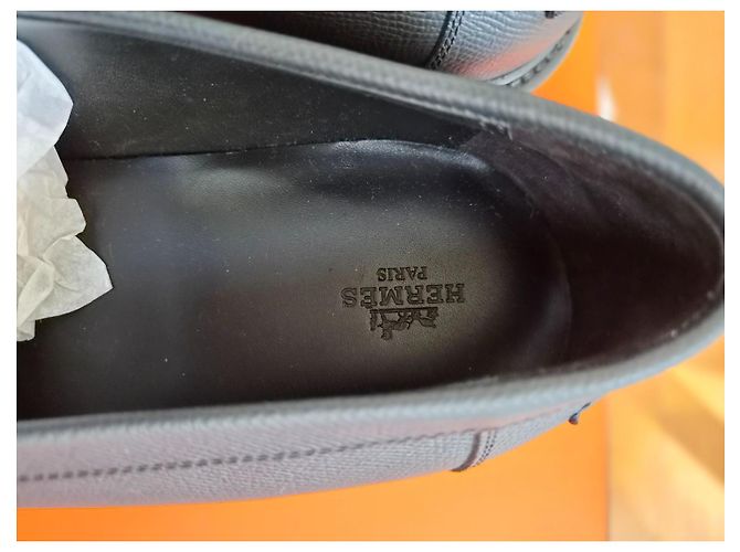 Hermès Mocassini Icône in pelle nera con chiusura Kelly - vista 7
