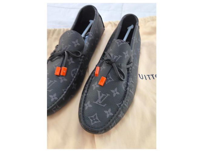 Louis Vuitton Mocassini Monte Carlo Monogram Pelle Nera - vista 10