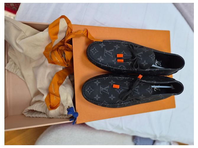 Louis Vuitton Mocassini Monte Carlo Monogram Pelle Nera - vista 12