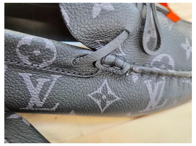Louis Vuitton Mocassini Monte Carlo Monogram Pelle Nera - vista 7
