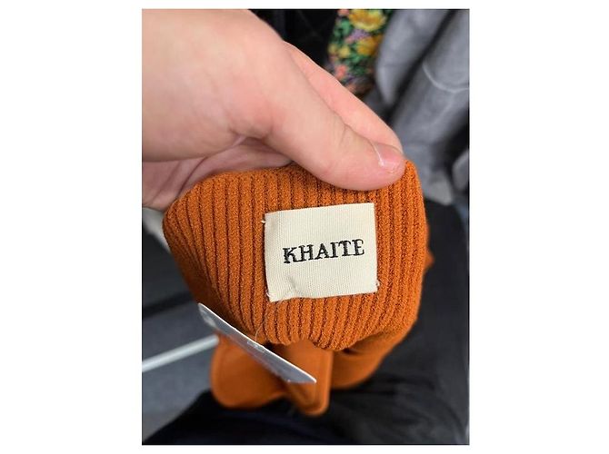 NWT KHAITE Orange geripptes Langarm-Top - Größe S Pre-owned - Ansicht 5