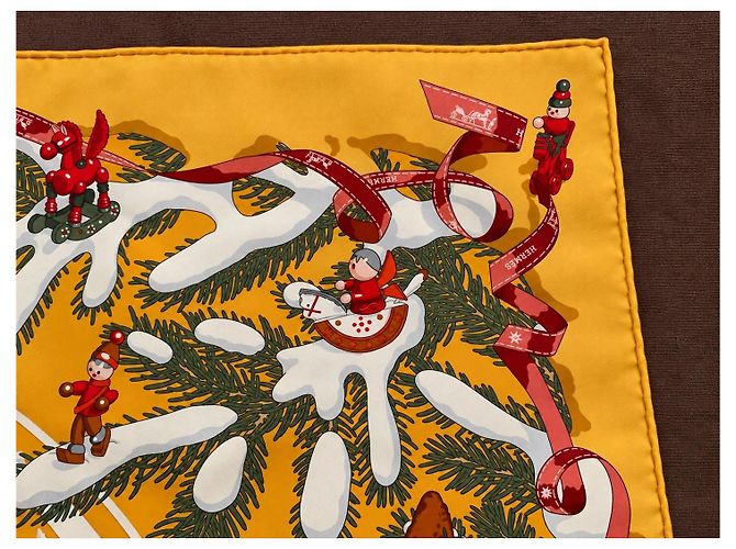 Foulard in seta Hermès 'Noël au 24 Faubourg' - vista 4