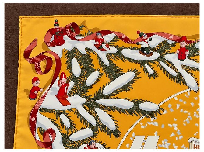 Foulard in seta Hermès 'Noël au 24 Faubourg' - vista 5