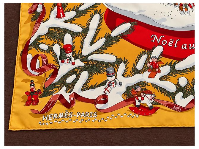 Foulard in seta Hermès 'Noël au 24 Faubourg' - vista 6