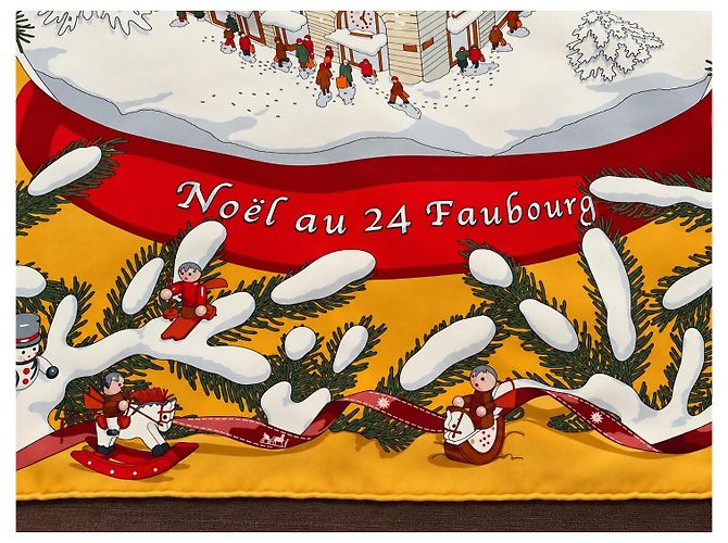 Foulard in seta Hermès 'Noël au 24 Faubourg' - vista 7