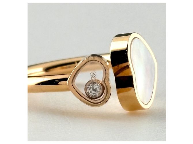 Bague Chopard My Happy Heart en or rose avec diamant - vue 3