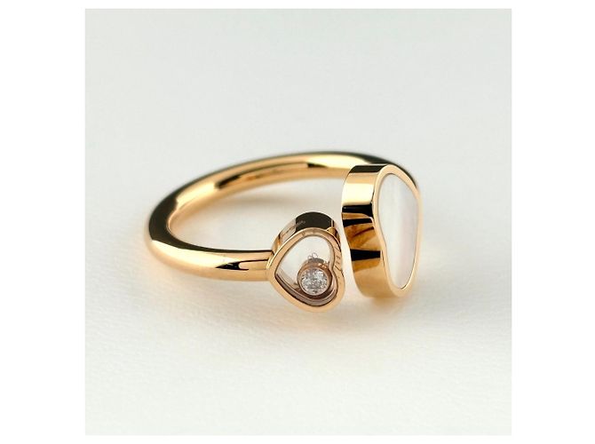 Bague Chopard My Happy Heart en or rose avec diamant - vue 6