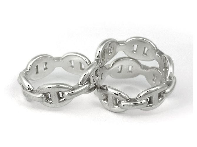 Ring Hermès Anel Faixa em Prata Hermes - vista 3