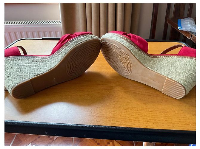Tommy Hilfiger Sandali espadrillas zeppa rossi - vista 6