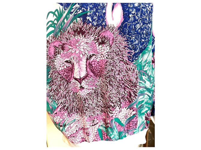 Salvatore Ferragamo Sudadera de seda con estampado floral y león - vista 3