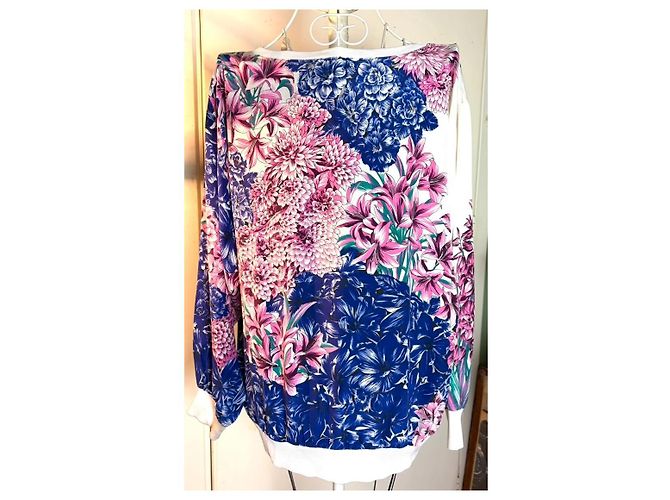 Salvatore Ferragamo Sudadera de seda con estampado floral y león - vista 6