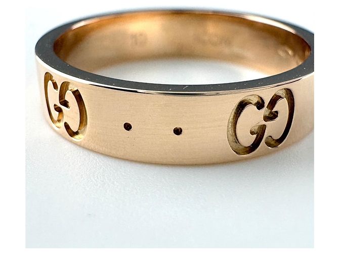 Anello Gucci Icon Band in oro rosa - vista 2