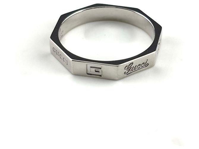 Anello Gucci Octagon Band in oro bianco - vista 3