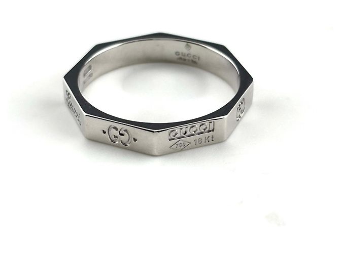 Anello Gucci Octagon Band in oro bianco - vista 4