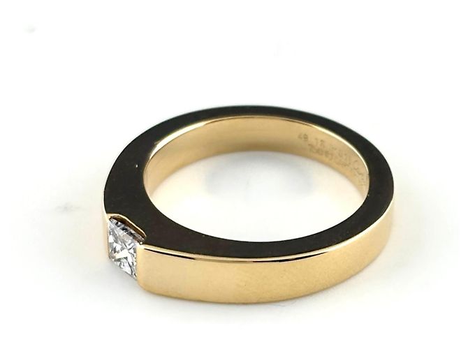 Anello Cartier Tank in oro giallo e diamanti - vista 3