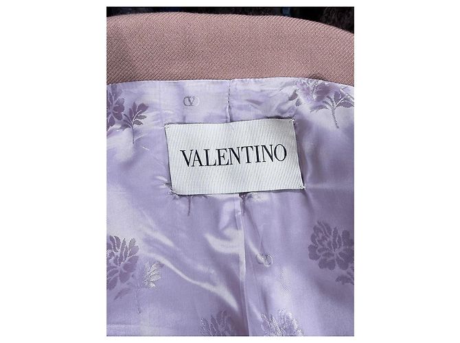 Valentino Garavani Abrigo de lana cruzado marrón claro - vista 12