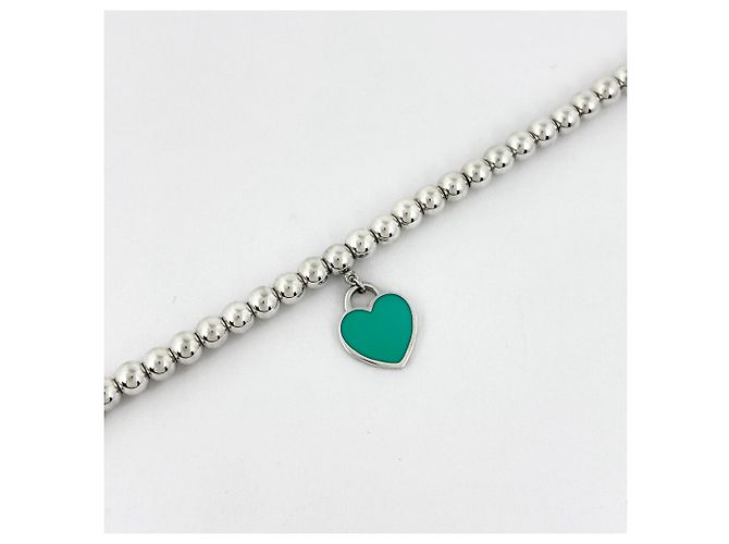Autre Marque Bracciale con charm Tiffany & Co. in blu e argento - vista 2