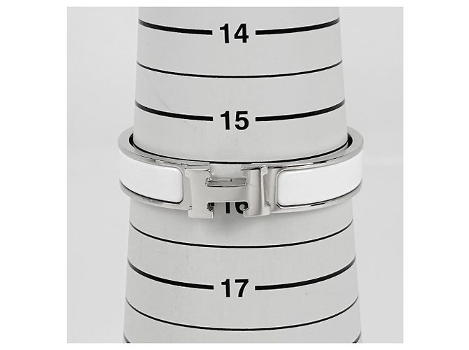 Hermès Hermes Click H Bangle in Silver and White - view 5