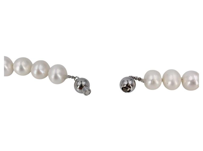 Autre Marque Collana di perle d'acqua dolce Vintage White 9/12mm con chiusura magnetica 43,5cm - vista 6