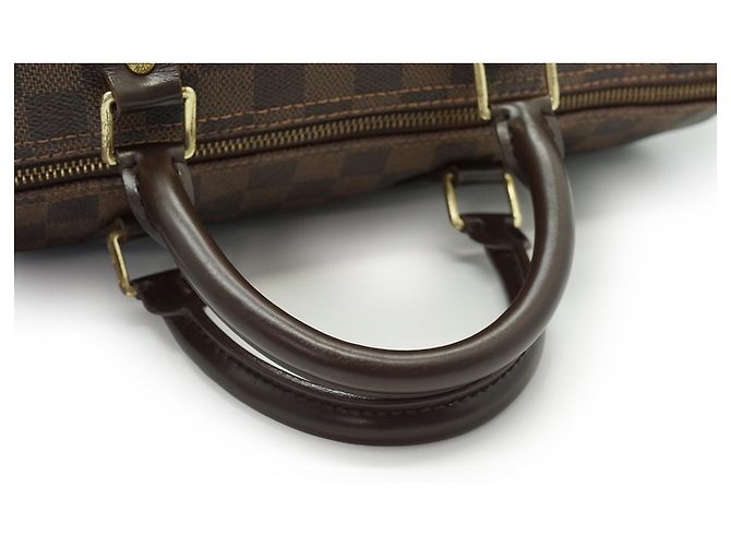 Louis Vuitton Borsa Speedy 35 in tela Damier Ebene marrone - vista 8