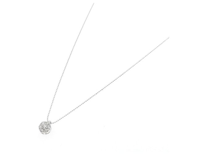 Autre Marque Colar de ouro branco K14 e diamantes - vista 2