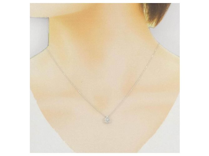Autre Marque Colar de ouro branco K14 e diamantes - vista 6