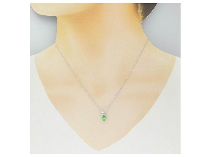 Autre Marque Collana Au750 Granato e Diamante - vista 6