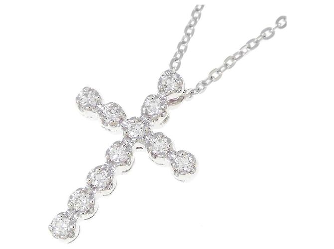 Autre Marque Collana in oro bianco Au750 con zaffiro e diamante - vista 4