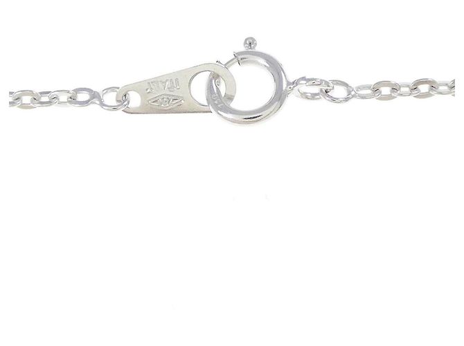 Autre Marque Collana in oro bianco Au750 con zaffiro e diamante - vista 5