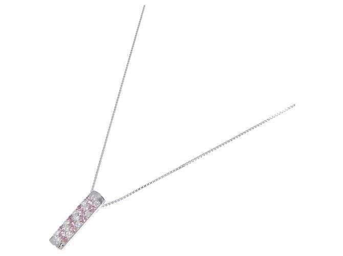 Autre Marque Collana in oro bianco Au750 zaffiro e diamante - vista 2