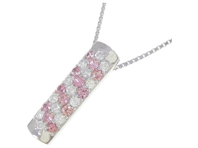 Autre Marque Collana in oro bianco Au750 zaffiro e diamante - vista 3