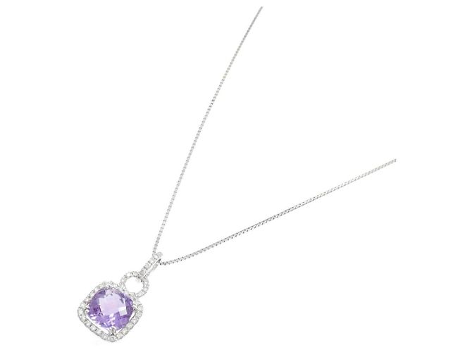 Autre Marque Au750 Amethyst Diamant Collier - Ansicht 2